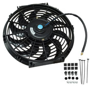 12'' inch Black Slim Fan Push Pull Electric Radiator Cooling 12V Universal Kit - Parts Agent