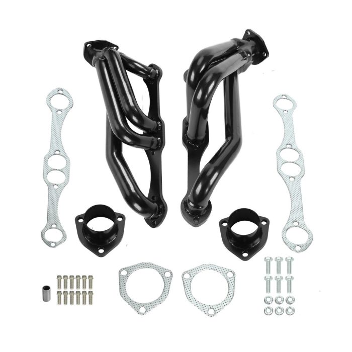 Black Exhaust Header for 1982-2002 Chevy GMC Small Block Blazer S10 2WD 283-400 V8