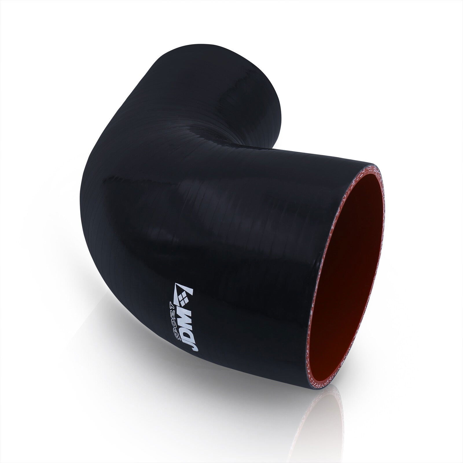 2.5" to 3.75" 90 Degree Reducer Silicone Coupler Black - Parts Agent