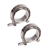 2X For Turbo Exhaust Pipes MILD STEEL 2.5'' Inch V-Band Flange & Clamp Kit - Parts Agent
