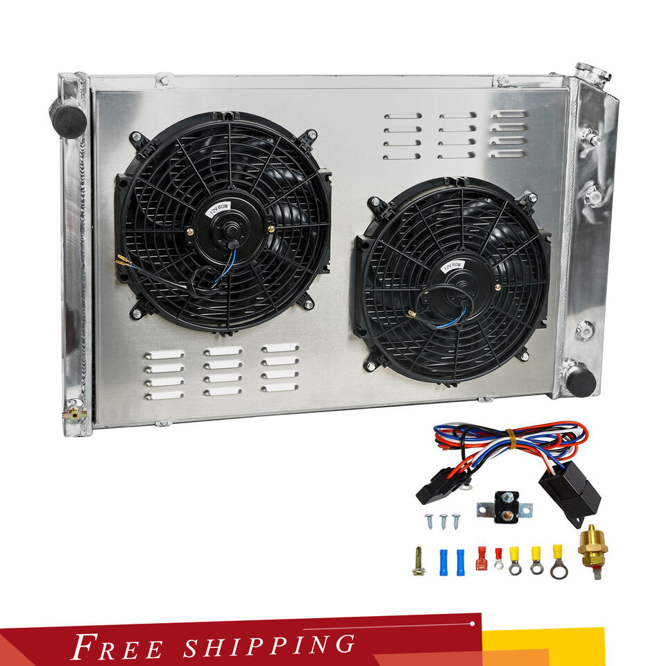 3-Row Radiator & Shroud Fan & Relay For 1973-1987 Chevy C10 C20 C30 K10 K20 K30 - Parts Agent