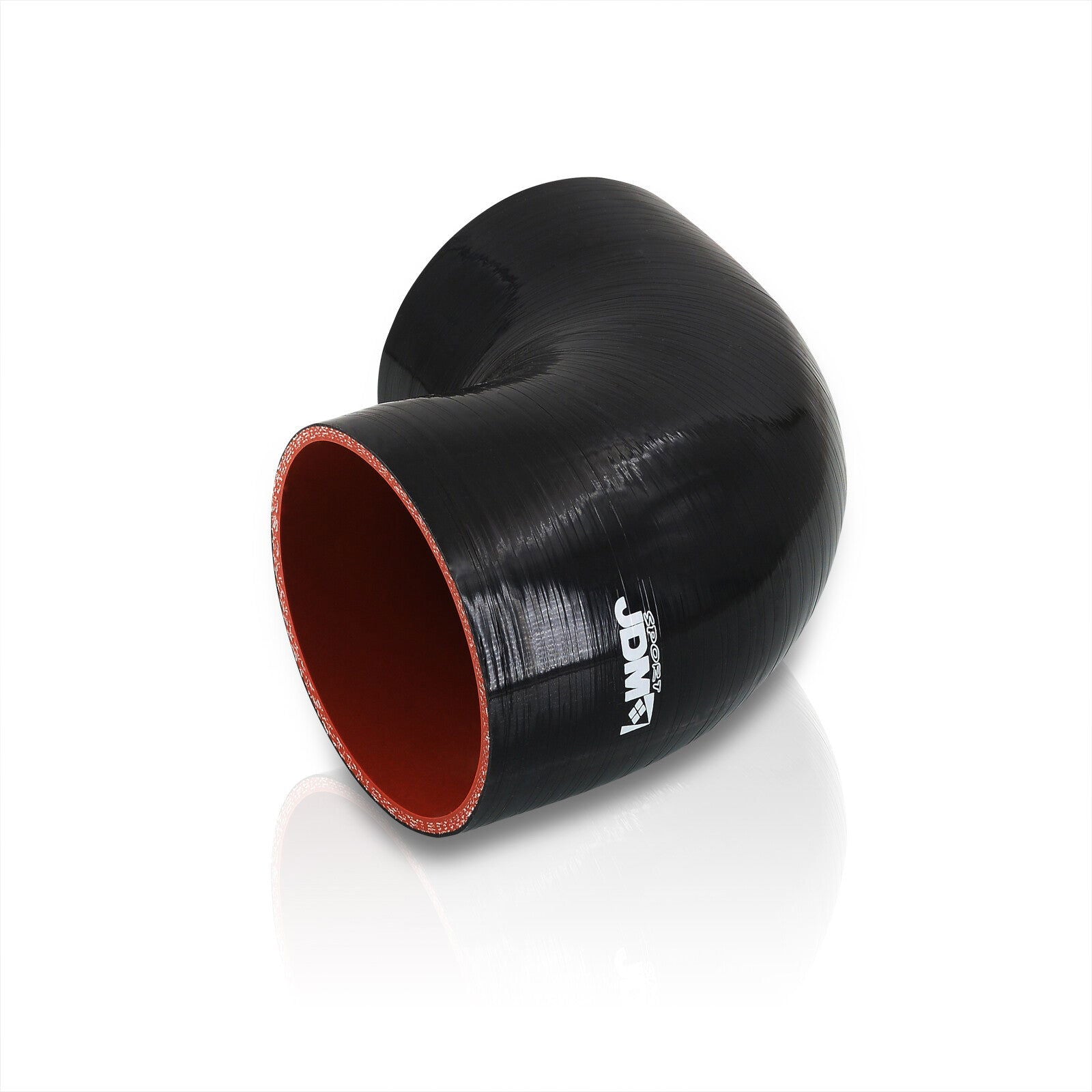 3.5" to 3.75" 90 Degree Reducer Silicone Coupler Black - Parts Agent