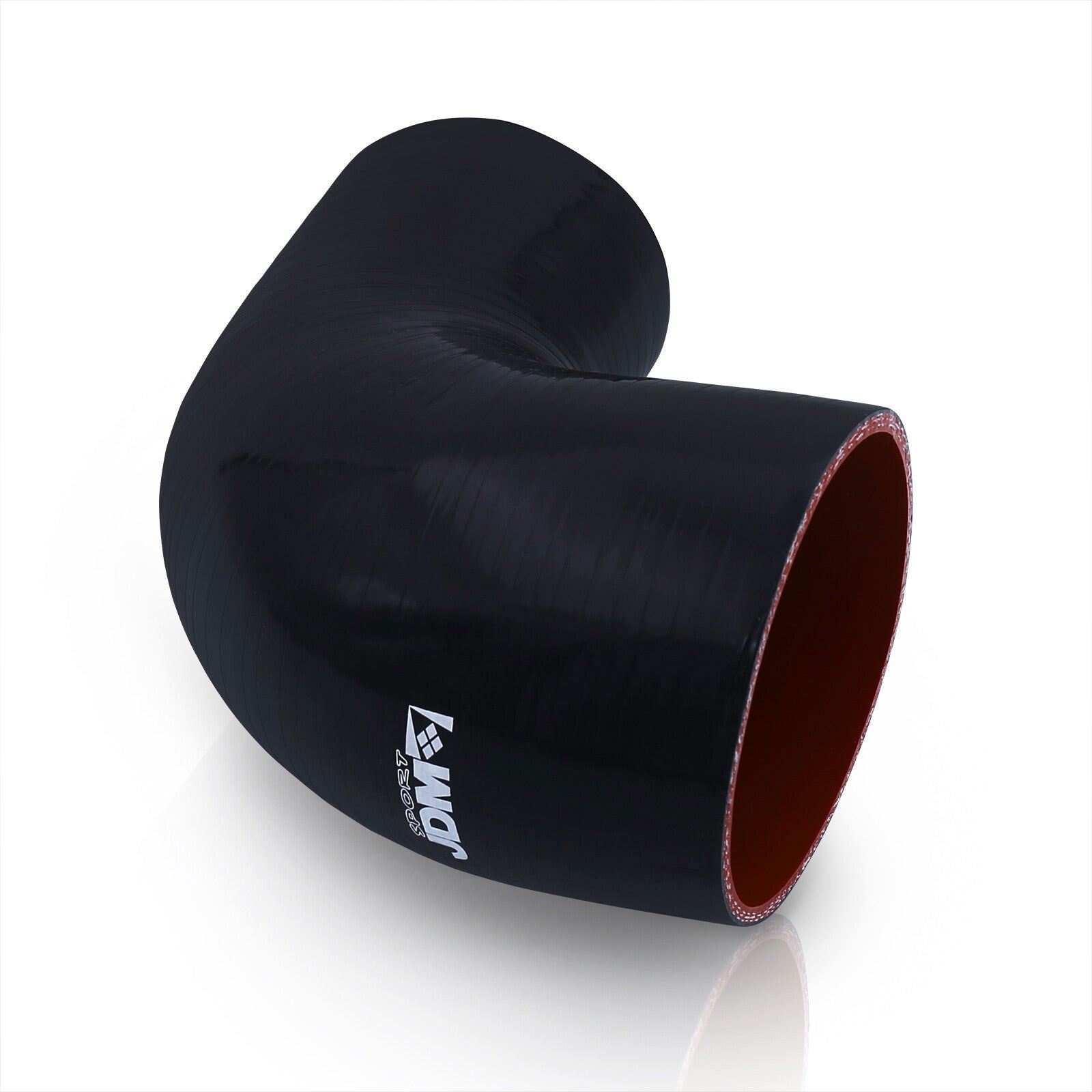 3.5" to 4" 90 Degree Reducer Silicone Coupler Black - Parts Agent
