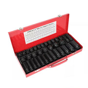 35pcs 1/2 Inch Drive Deep Impact Socket Tool Set Metric Garage Workshop Tools - Parts Agent