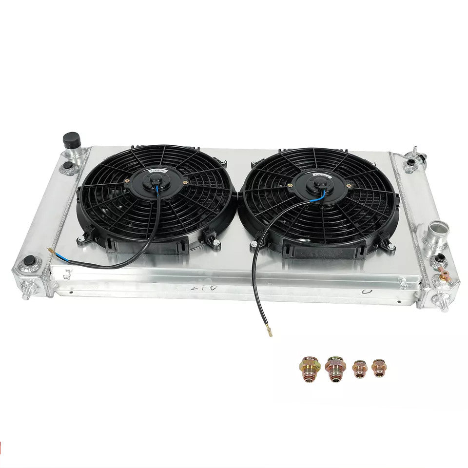 3 Row Aluminum Radiator With Shroud Fan For 96-05 Chevy S10 Blazer 4.3L V6 - Parts Agent