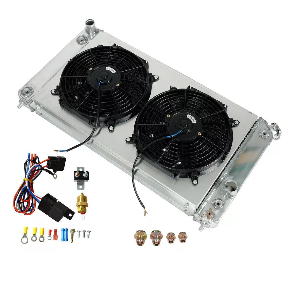 3 Row Radiator For 1996-2005 Blazer S10 Jimmy Sonoma w/Shroud Fan Thermostat Kit - Parts Agent
