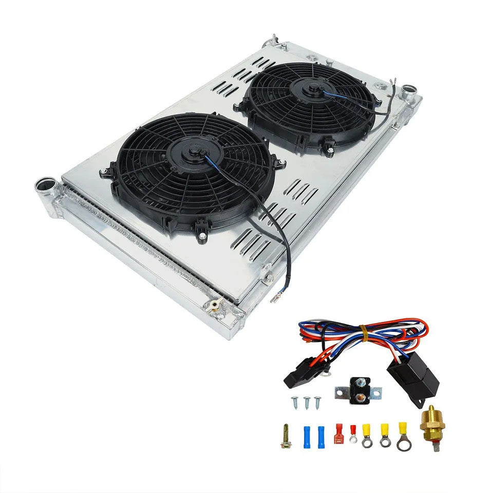 3 Row Radiator & Shroud Fan & Realy Kit For 68-87 Chevy Chevelle Impala Caprice - Parts Agent