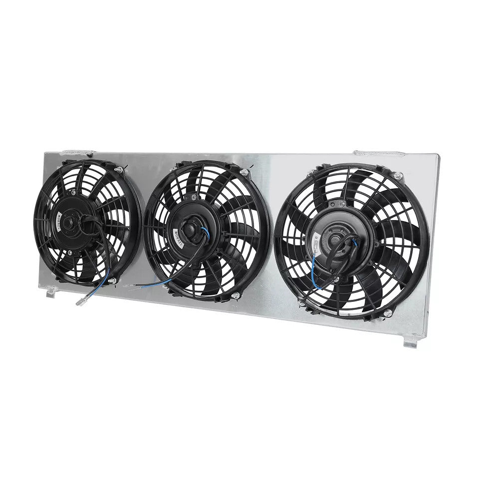 3x 9" Slim Fan Aluminum Shroud For Radiator 1991-2001 Jeep Cherokee XJ Comanche - Parts Agent