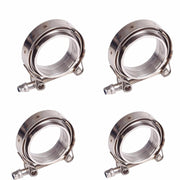 4 Pieces 2.5'' V-Band Flange & Clamp Kit for Turbo Exhaust Pipes MILD STEEL - Parts Agent