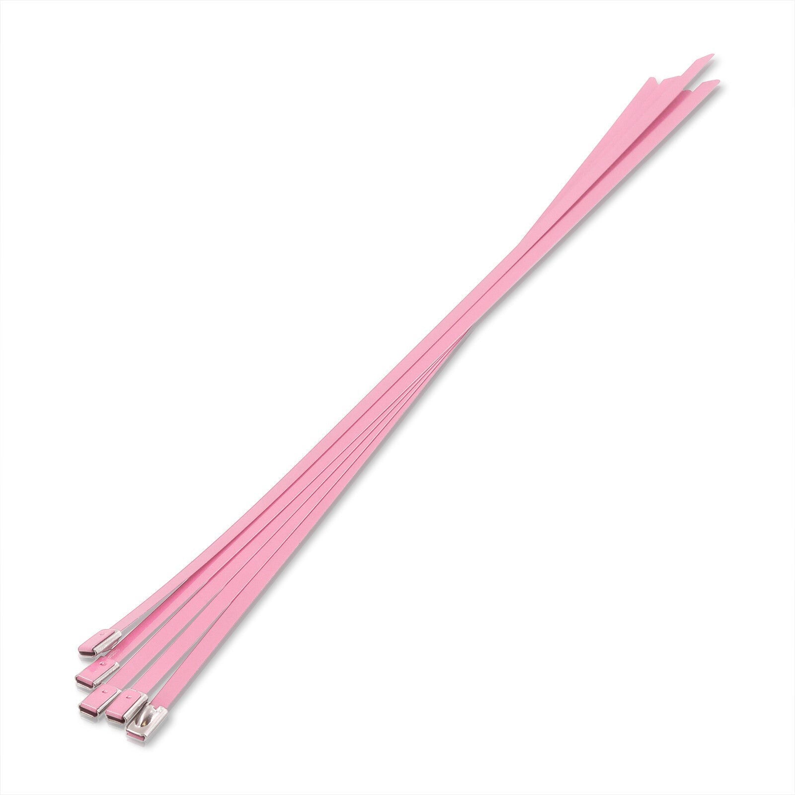 (5 Pack) 12" Zip Ties Stainless Steel Pink - Parts Agent