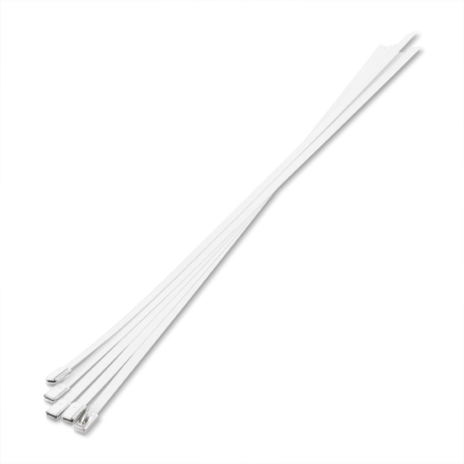 (5 Pack) 12" Zip Ties Stainless Steel White - Parts Agent