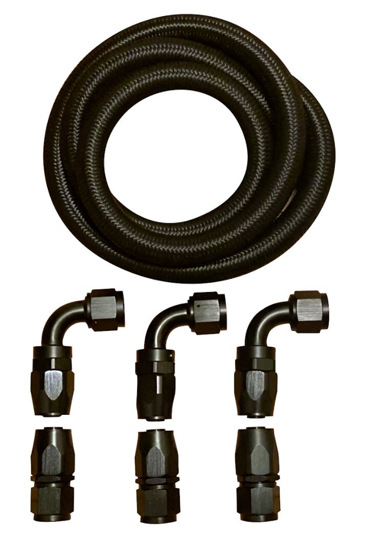 8AN 5/8" Fuel line Hose Fitting Kit Braided Nylon Stainless Steel Oil Gas 10FT - Parts Agent