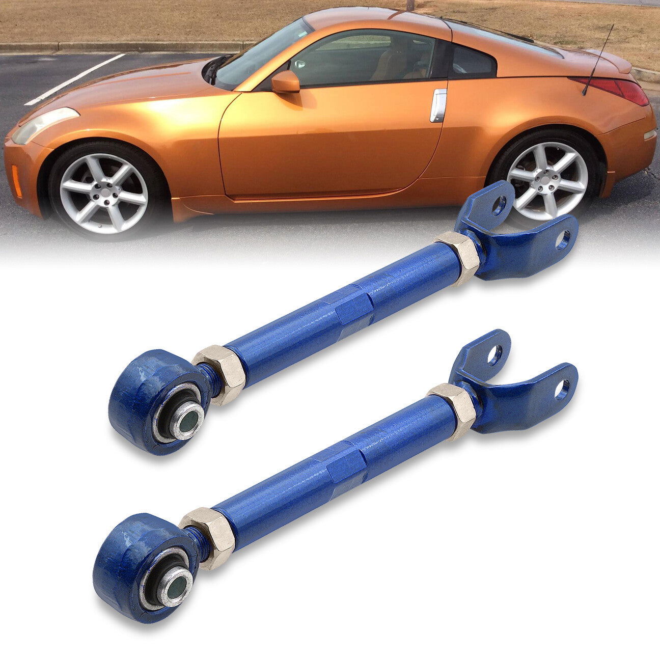 AJP Distributors Rear Camber Arm Toe Bolt Kit JDM Blue For 2002 2003 2004 2005 2006 2007 2008 2009 02 03 04 05 06 07 08 09 Infiniti G35 Nissan 350Z Z33 VQ35 VQ35DE Fairlady RWD - Parts Agent
