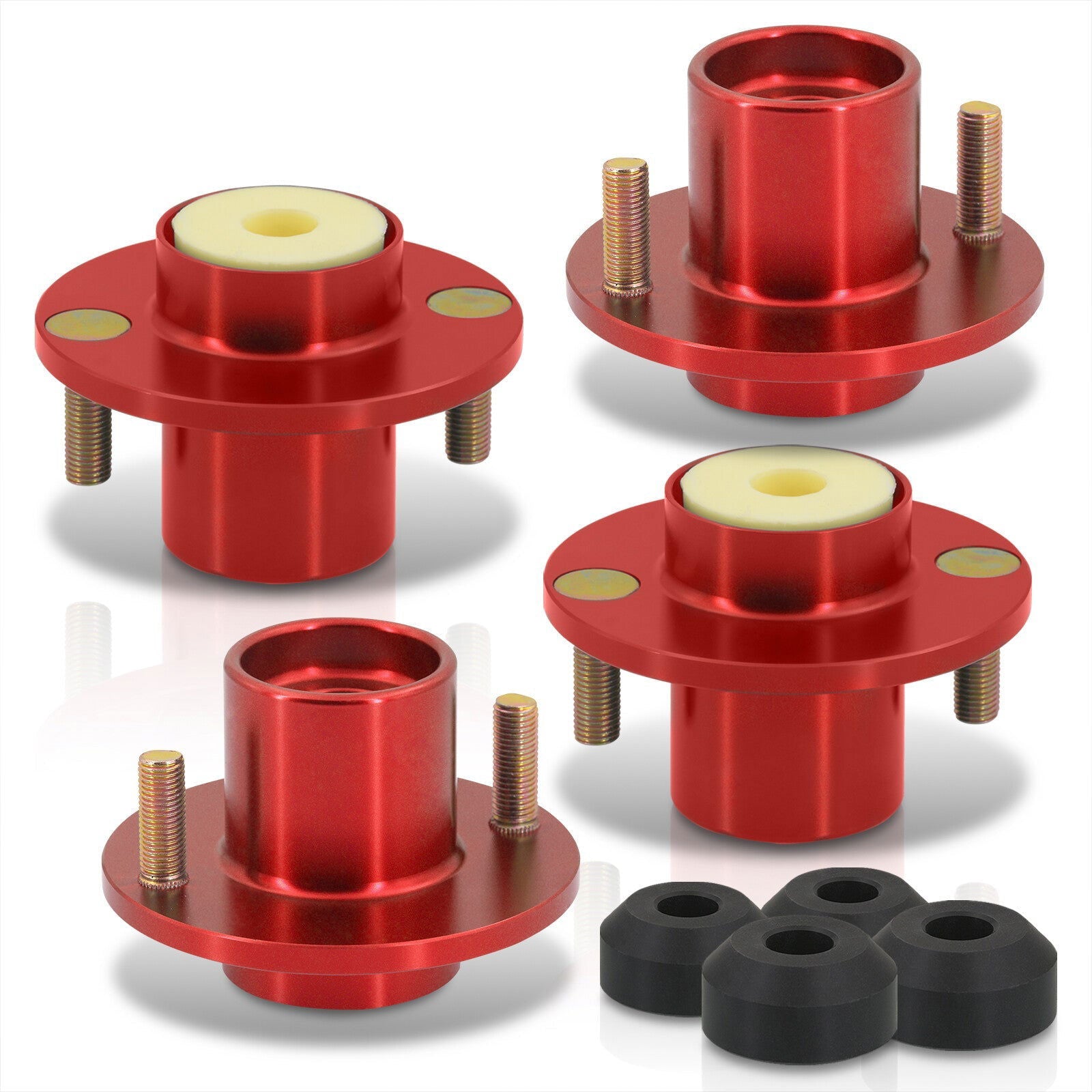 Acura Integra 1990-2001 / Honda Civic 1988-2000 / CRX 1988-1991 / Del Sol 1993-1997 Coilover Top Hats Red (Left & Right) - Parts Agent