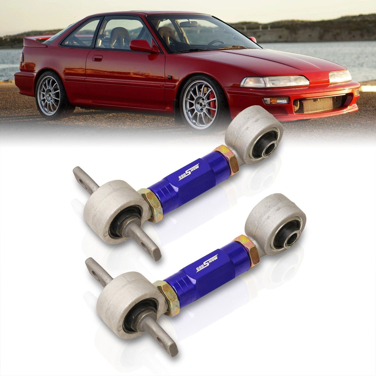 Acura Integra 1990-2001 / Honda Civic 1988-2000 / CRX 1988-1991 / Del Sol 1993-1997 Rear Control Arms Camber Kit Blue (Version 4) - Parts Agent