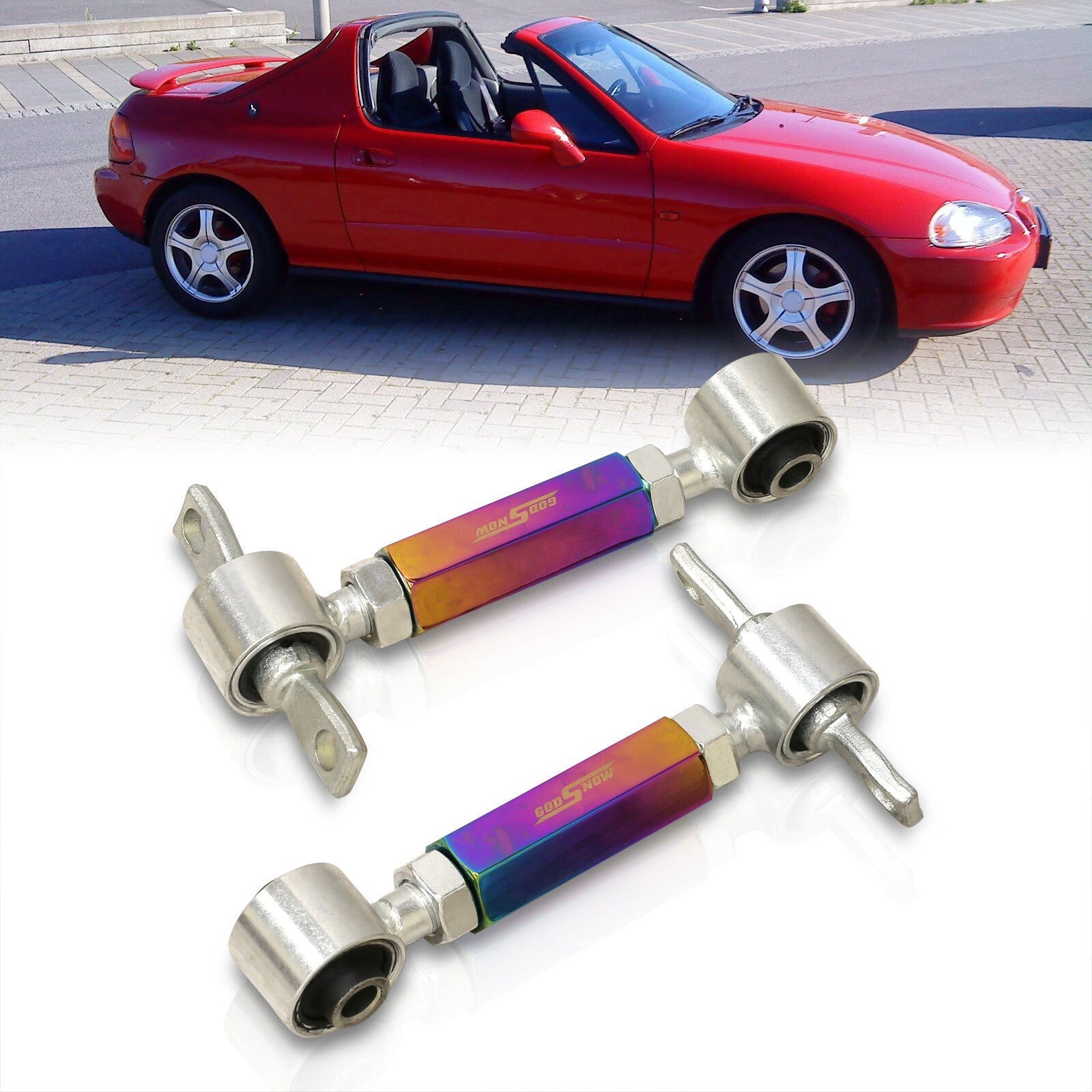 Acura Integra 1990-2001 / Honda Civic 1988-2000 / CRX 1988-1991 / Del Sol 1993-1997 Rear Control Arms Camber Kit Neo Chrome - Parts Agent