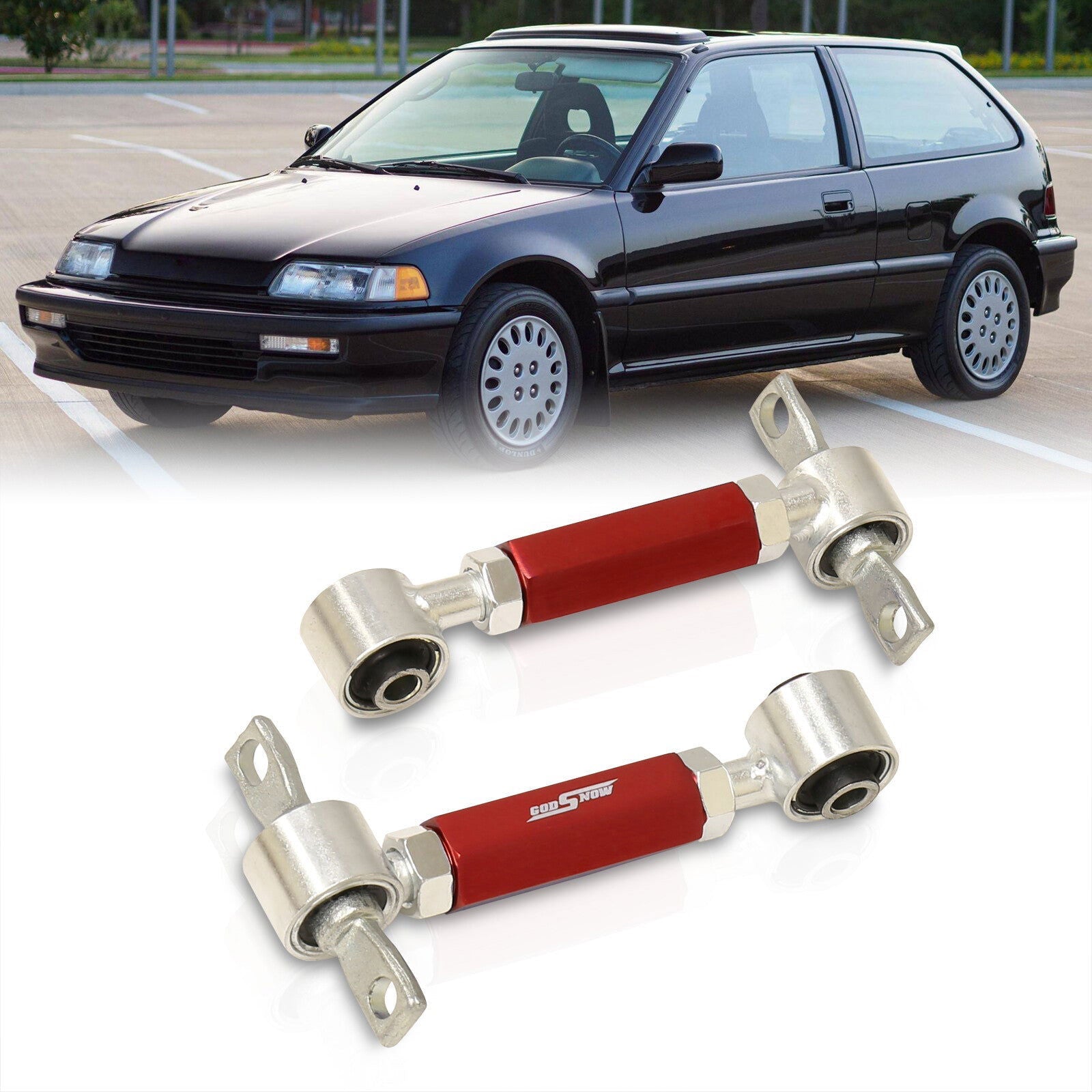 Acura Integra 1990-2001 / Honda Civic 1988-2000 / CRX 1988-1991 / Del Sol 1993-1997 Rear Control Arms Camber Kit Red - Parts Agent
