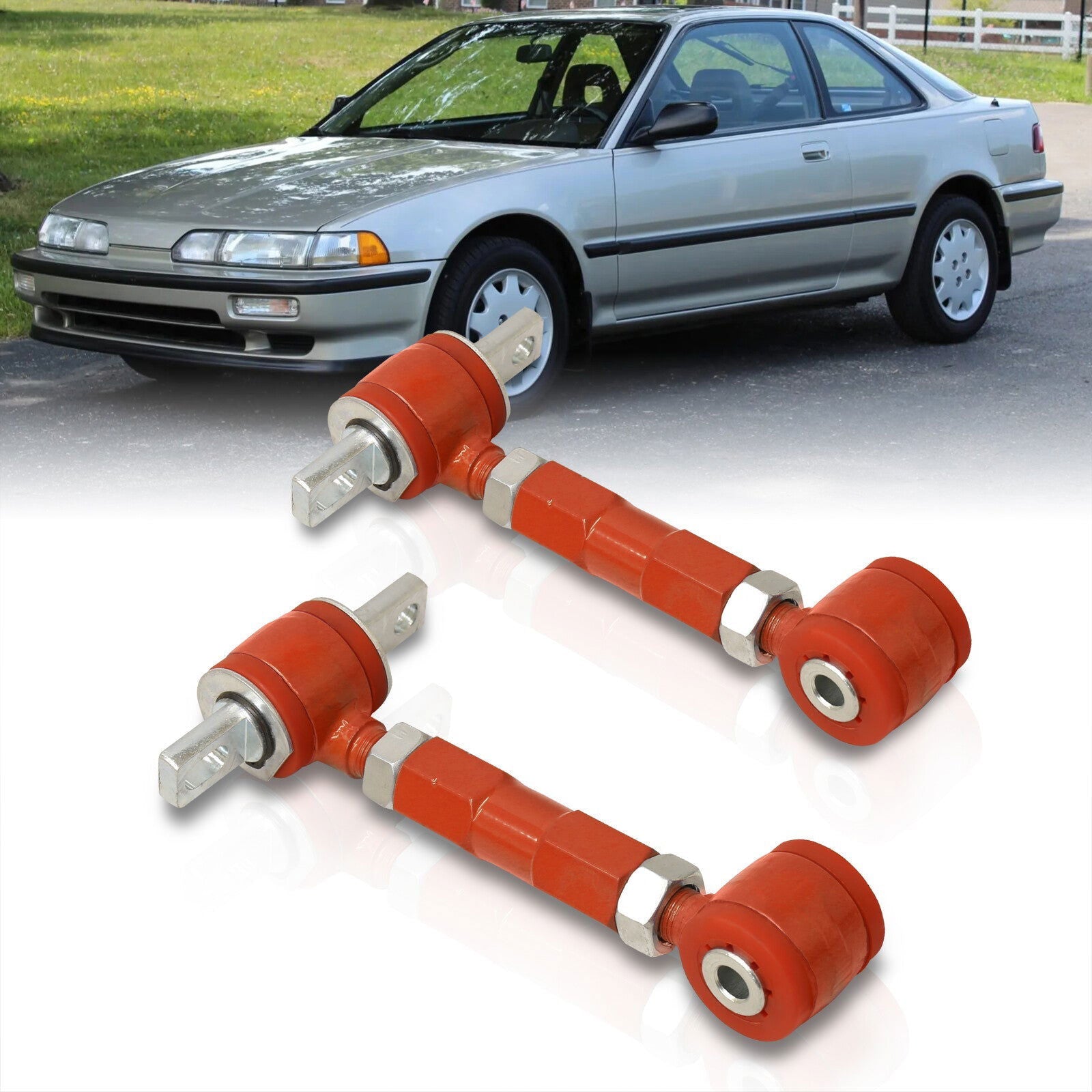 Acura Integra 1990-2001 / Honda Civic 1988-2000 / CRX 1988-1991 / Del Sol 1993-1997 Rear Control Arms Camber Kit Red (Version 2) - Parts Agent