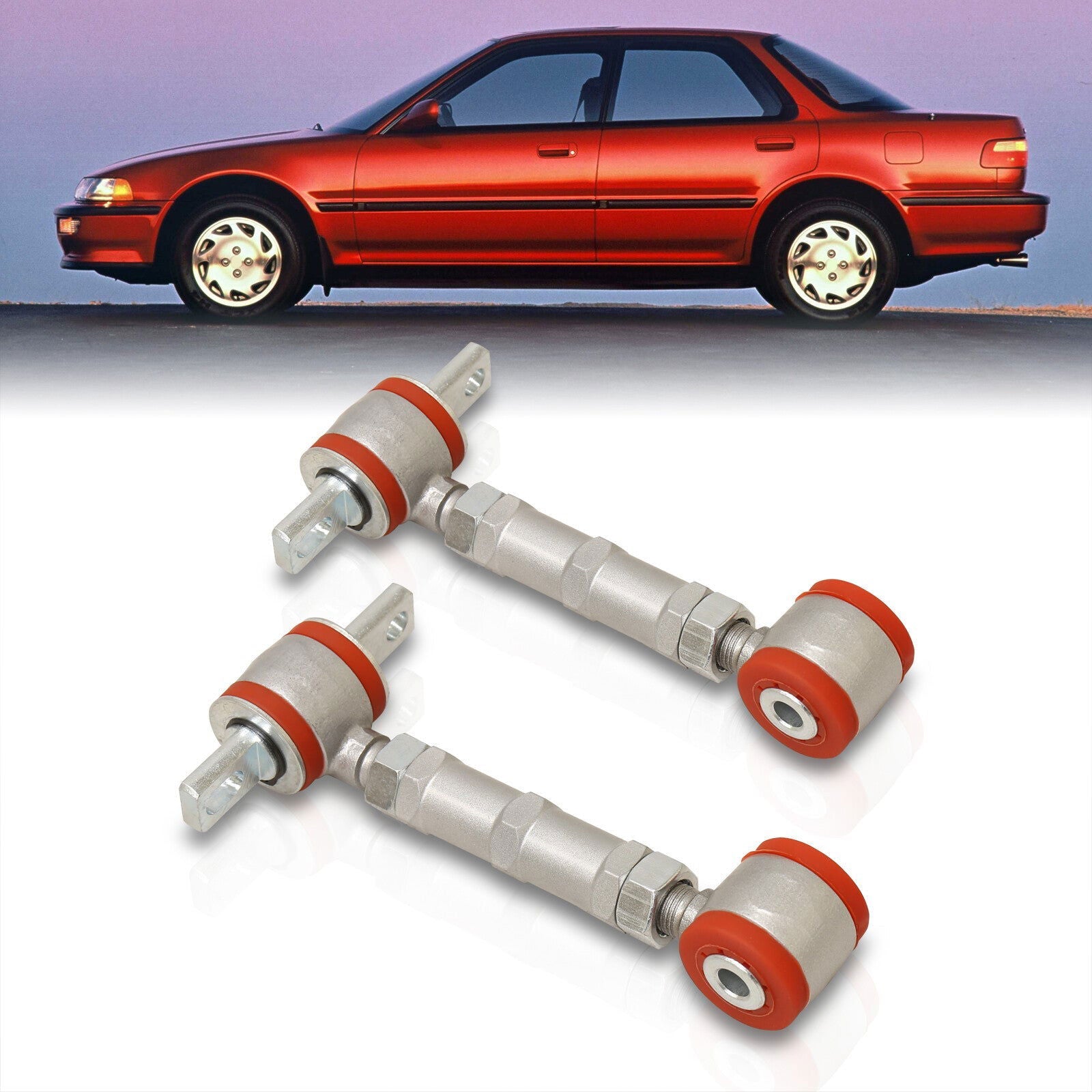 Acura Integra 1990-2001 / Honda Civic 1988-2000 / CRX 1988-1991 / Del Sol 1993-1997 Rear Control Arms Camber Kit Silver (Version 2) - Parts Agent