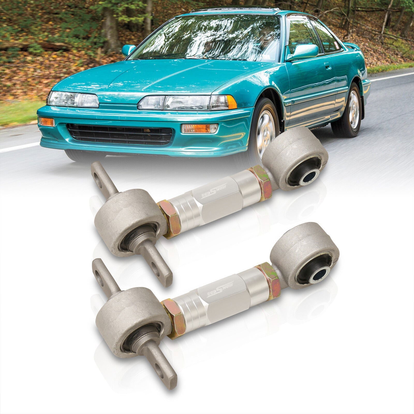 Acura Integra 1990-2001 / Honda Civic 1988-2000 / CRX 1988-1991 / Del Sol 1993-1997 Rear Control Arms Camber Kit Silver (Version 4) - Parts Agent