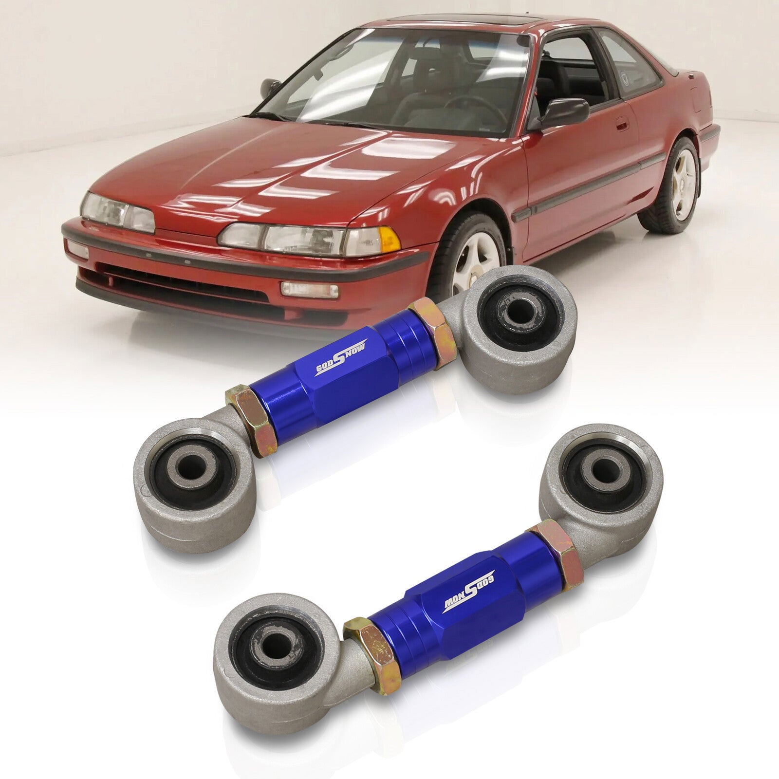Acura Integra 1990-2001 / Honda Civic 1988-2000 / CRX 1988-1991 / Del Sol 1993-1997 Rear Control Toe Arms Kit Blue (Version 4) - Parts Agent