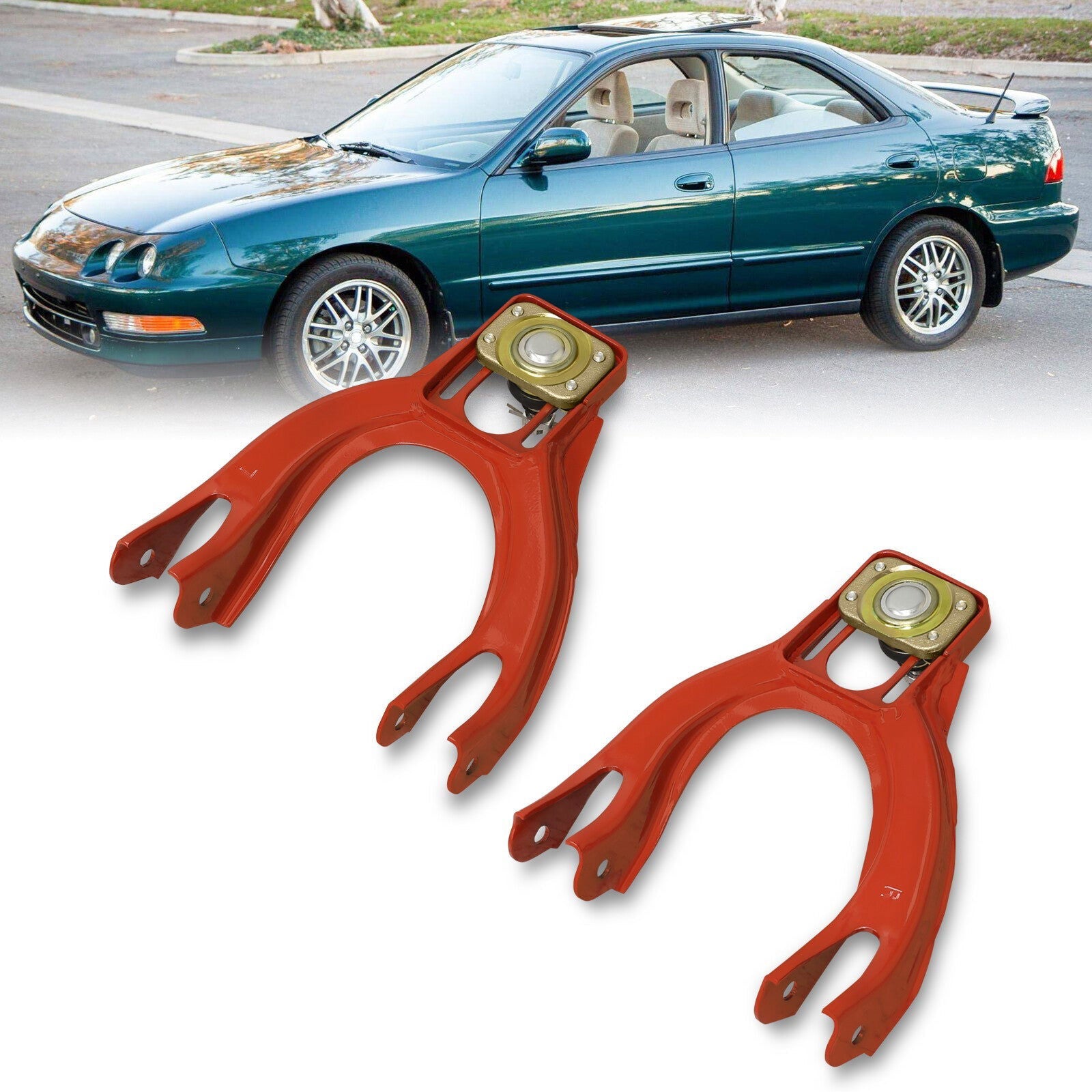 Acura Integra 1994-2001 / Honda Civic 1992-1995 / Del Sol 1993-1997 Front Upper Control Arms Camber Kit Red - Parts Agent
