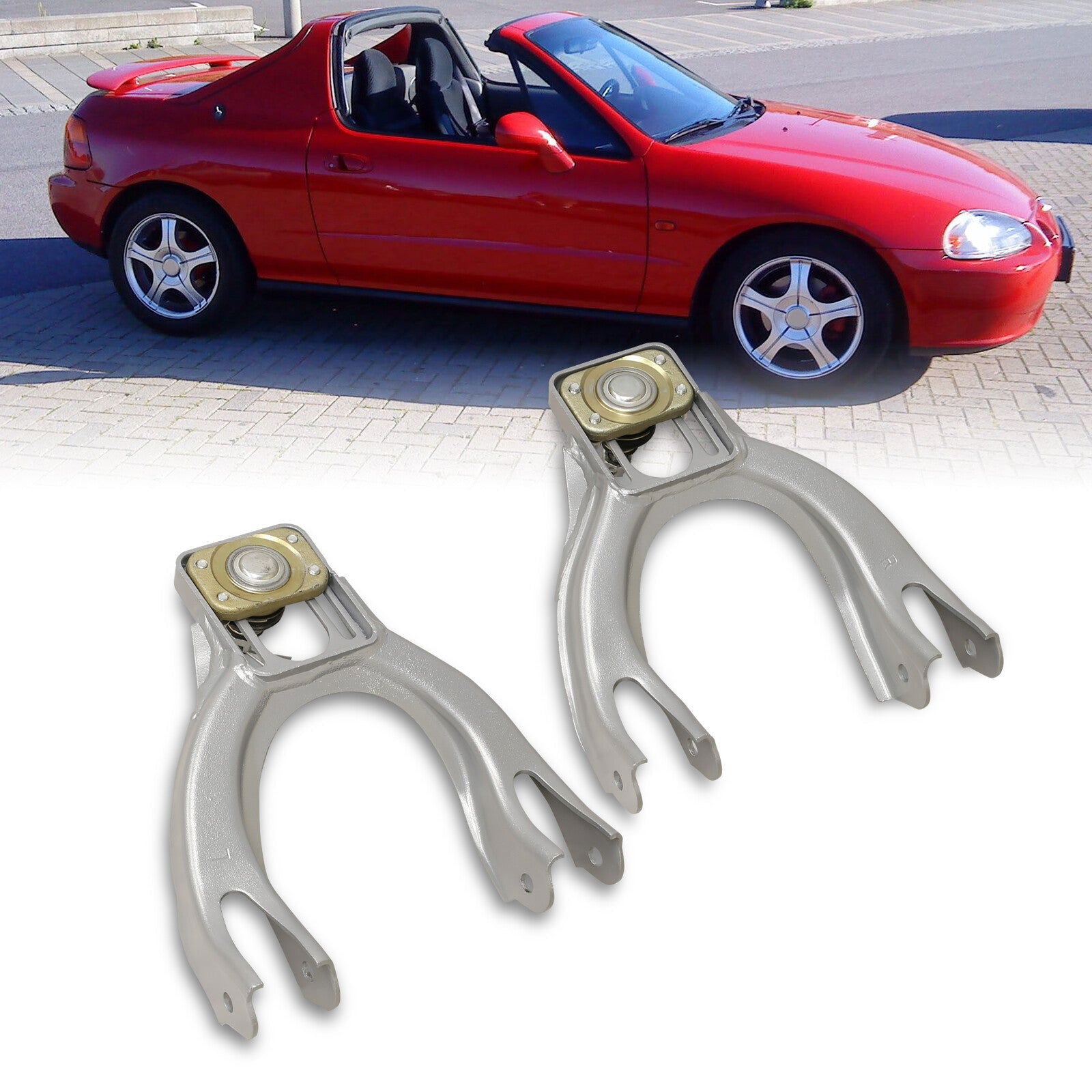 Acura Integra 1994-2001 / Honda Civic 1992-1995 / Del Sol 1993-1997 Front Upper Control Arms Camber Kit Silver - Parts Agent