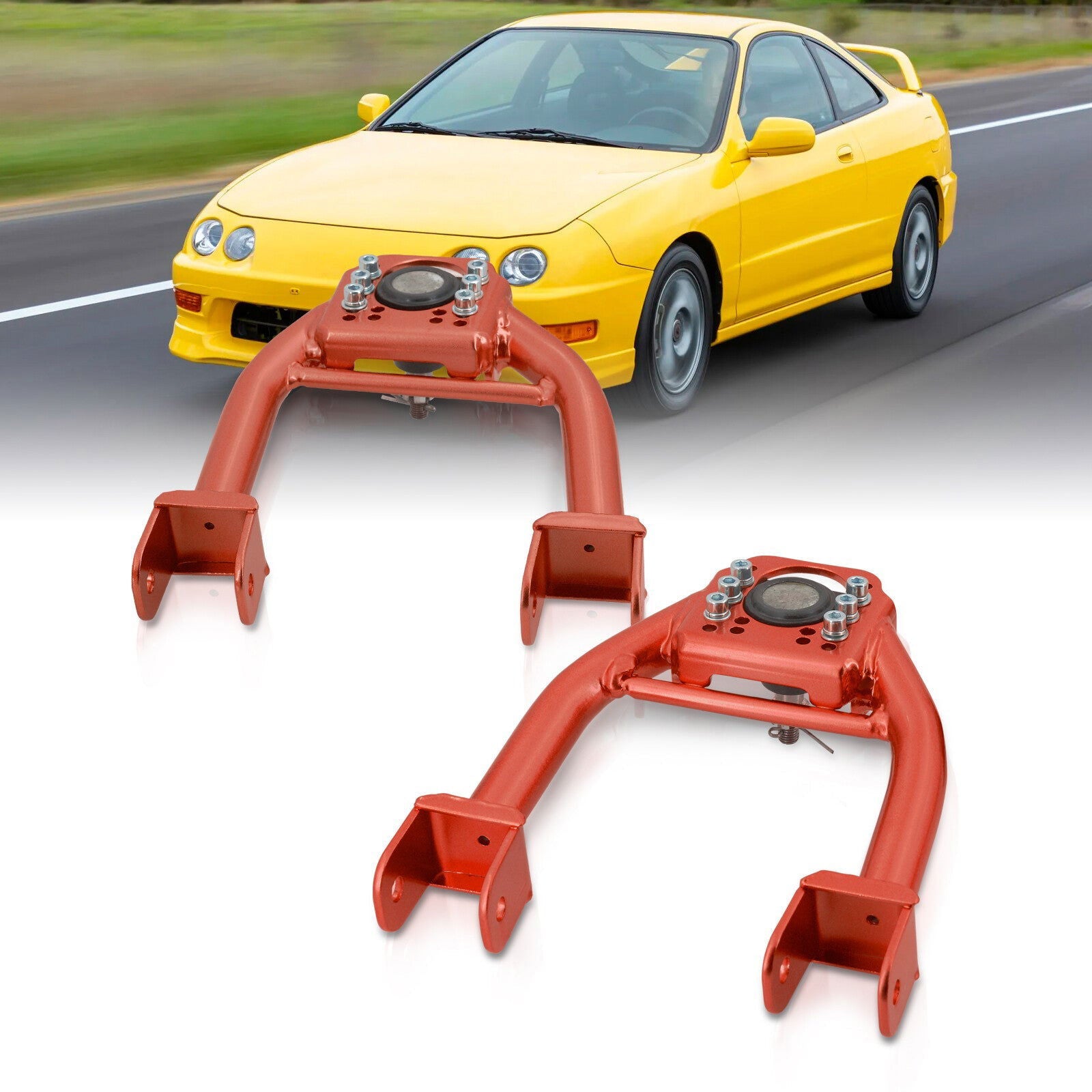 Acura Integra 1994-2001 / Honda Civic 1992-1995 / Del Sol 1993-1997 Front Upper Tubular Control Arms Camber Kit Red - Parts Agent