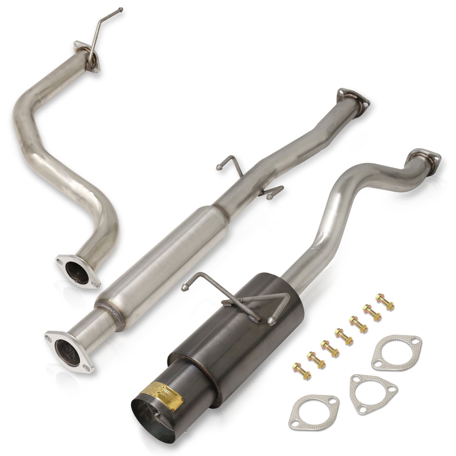 Acura Integra Hatchback GS LS RS 1994-2001 N1 Style Stainless Steel Catback Exhaust System Gunmetal (Piping: 2.5" / 65mm | Tip: 4.5") - Parts Agent