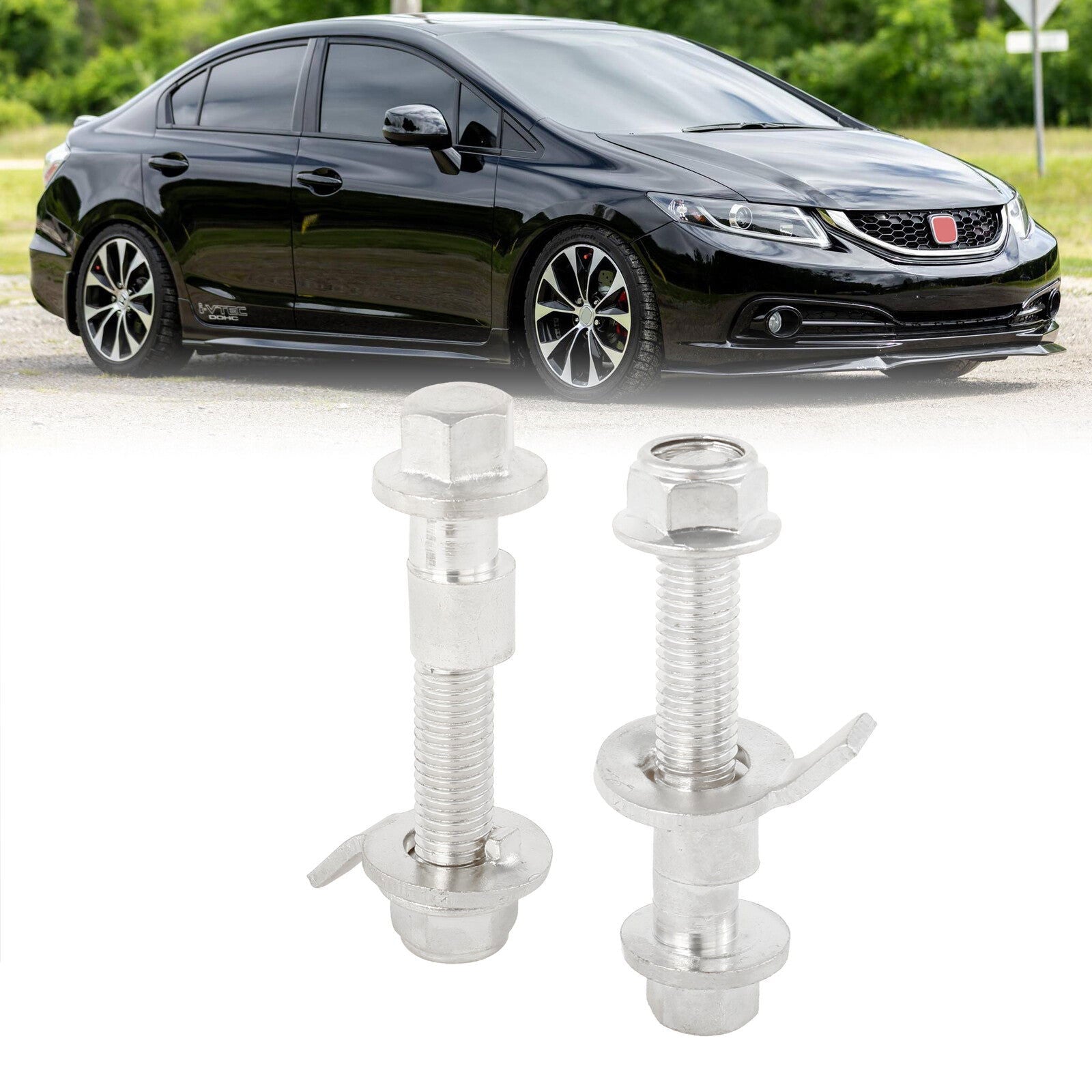 Acura RSX 2002-2006 / Civic SI 2002-2005 Front Camber Bolts Kit Silver - Parts Agent