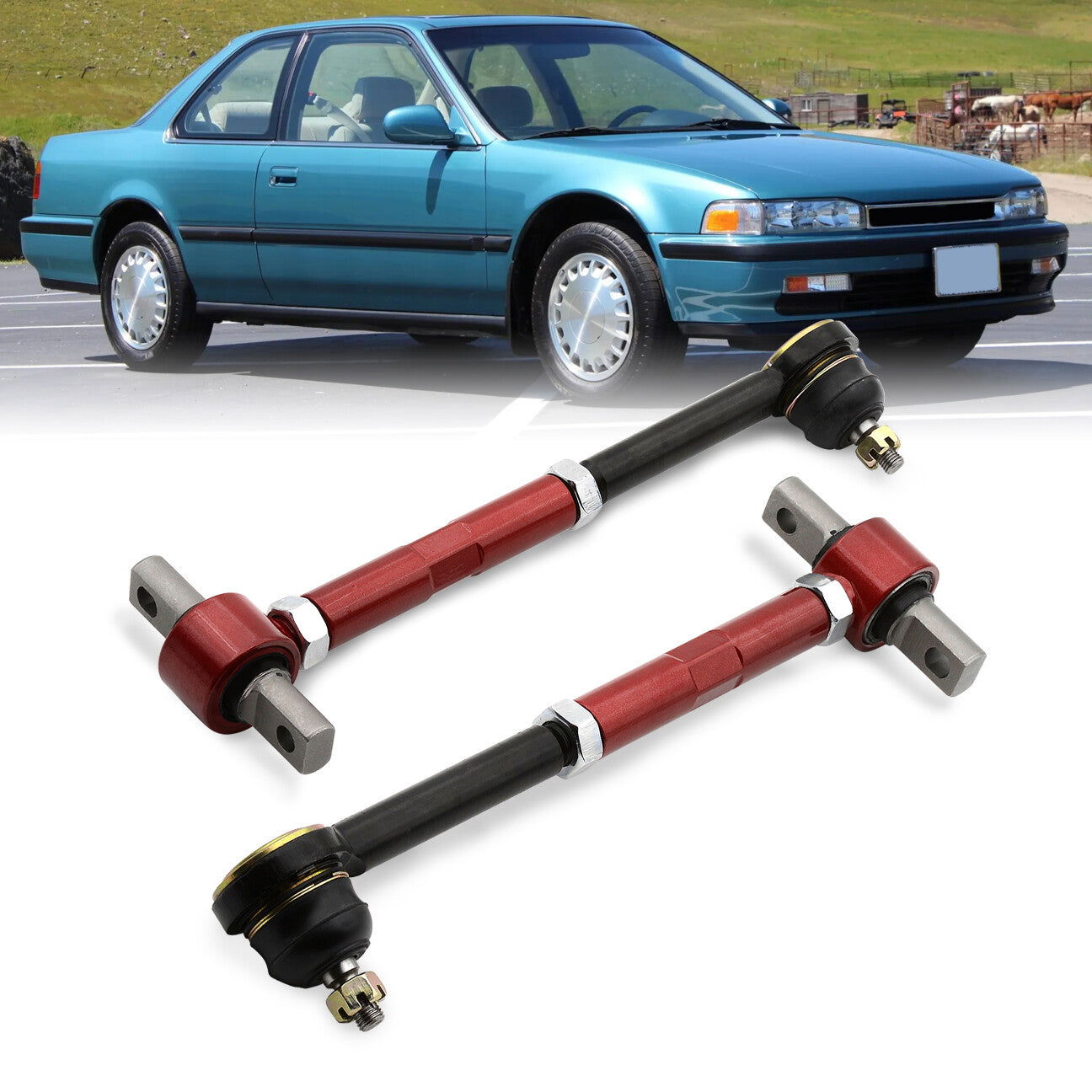 Acura TL 1996-1998 / CL 1996-1998 / Honda Accord 1990-1997 Rear Control Arms Camber Kit Red - Parts Agent