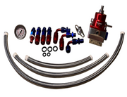 Adjustable Aero EFI Fuel Pressure Regulator Kit 160PSI Fuel Gauge AN6 Hoses 6AN - Parts Agent