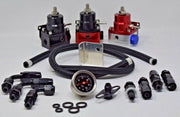 Adjustable Aero EFI Fuel Pressure Regulator Kit W/ 160PSI Oil Gauge AN-6 Hoses - Parts Agent