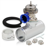 Adjustable PSI BOV Gunmetal Top Blue Lip Blow Off Valve + Aluminum Adapter Pipe - Parts Agent