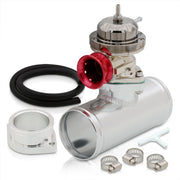 Adjustable PSI BOV Gunmetal Top Red Lip Blow Off Valve Aluminum Adapter Pipe - Parts Agent
