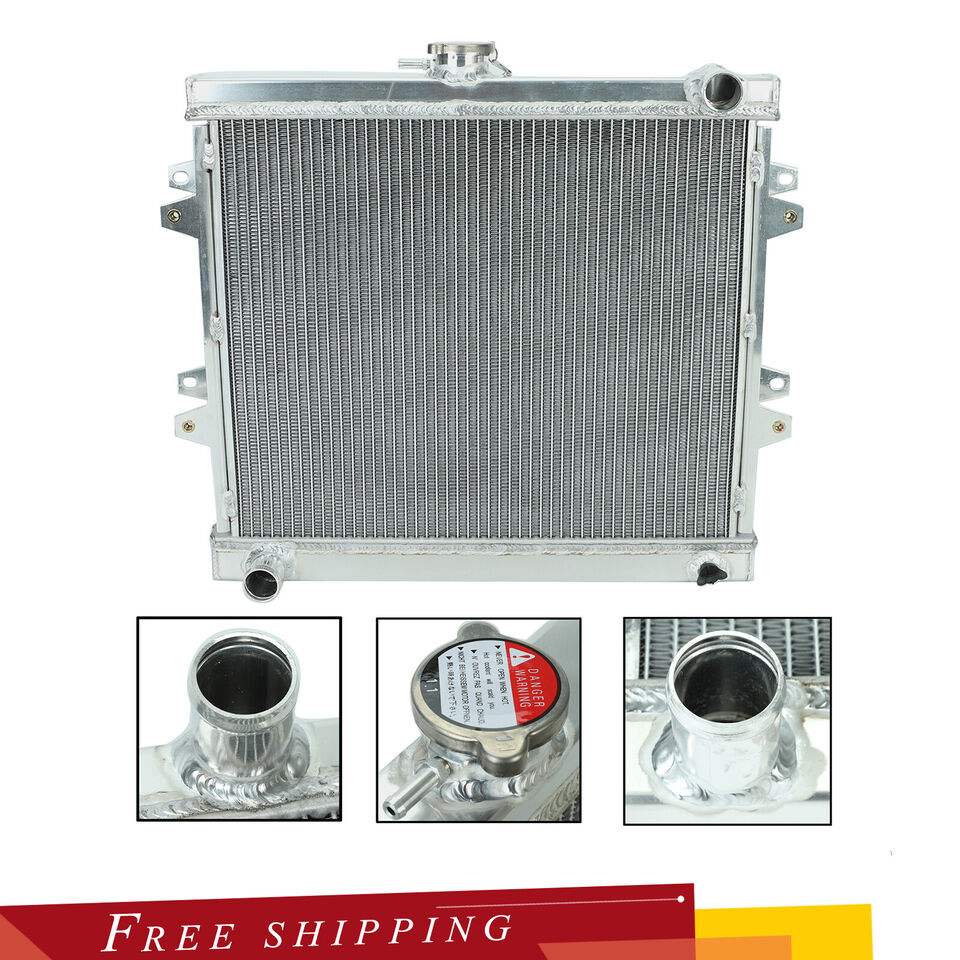 Aluminum 3 Row Radiator Fit 84-95 Toyota Pickup 92-95 4Runner SR5 L4 2.4L MT - Parts Agent