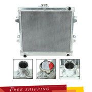 Aluminum 3 Row Radiator Fit 84-95 Toyota Pickup 92-95 4Runner SR5 L4 2.4L MT - Parts Agent