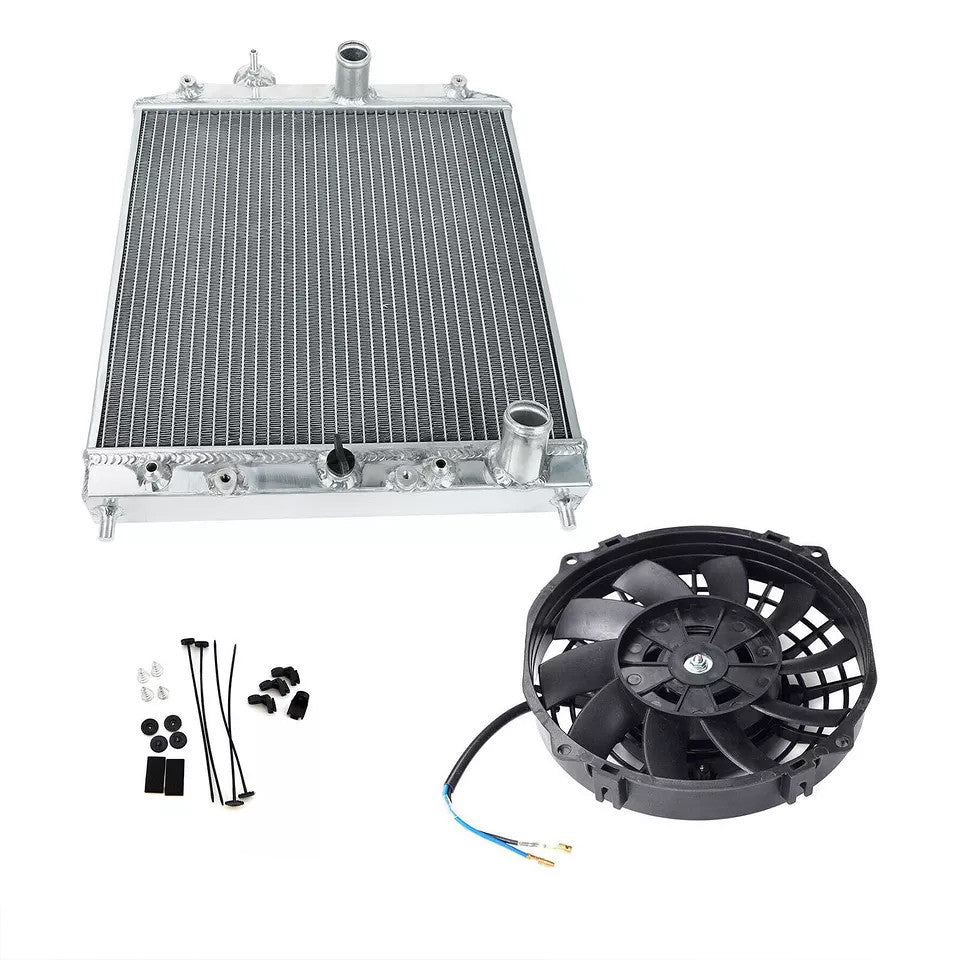 Aluminum Core Cooling 3Row Radiator&Universal Slim Push 7" Fan FIT Civic Integra - Parts Agent