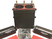 Aluminum External Fuel Pump Dual Surge Tank For AEM Bosch 044 380LPH 2L E85 USA - Parts Agent