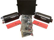 Aluminum External Fuel Pump Dual Surge Tank For AEM Bosch 044 380LPH 2L E85 USA - Parts Agent