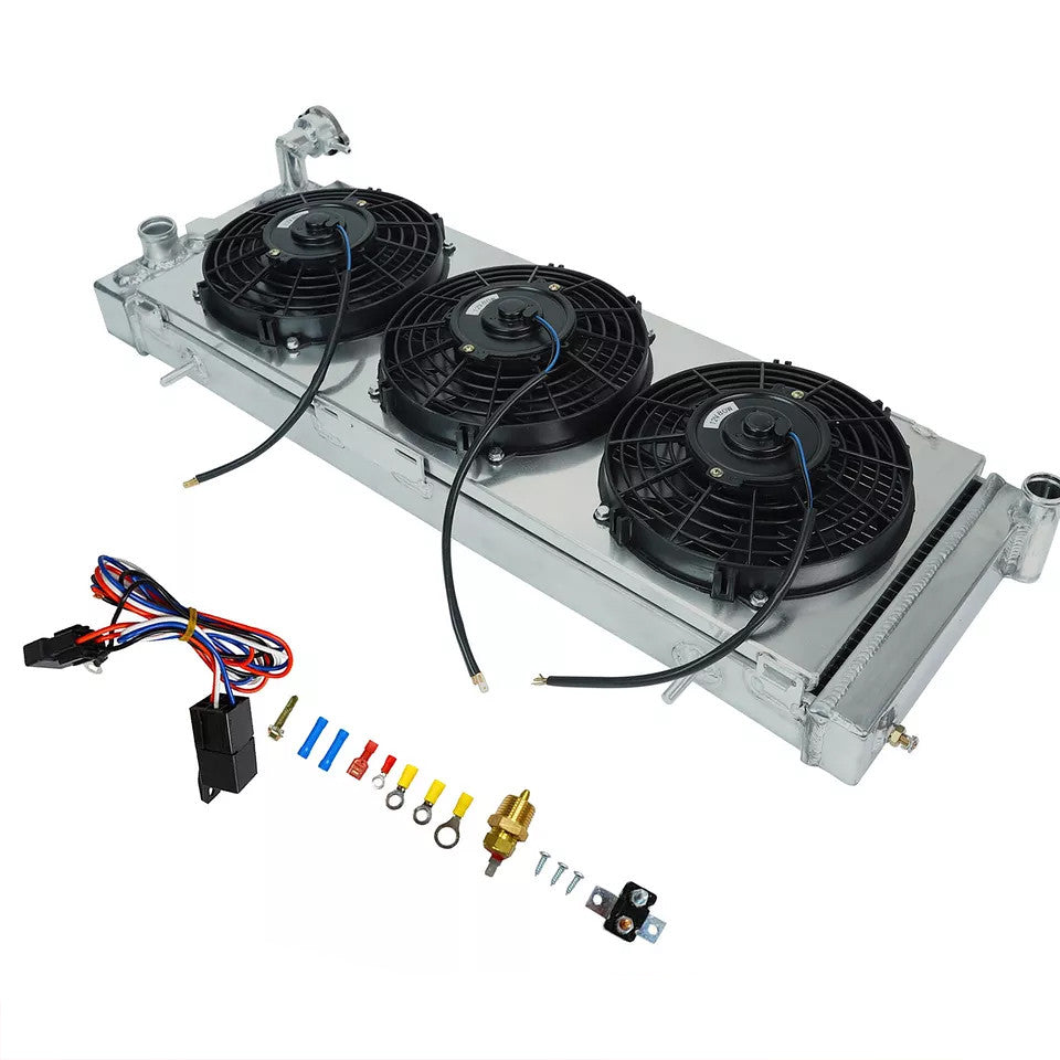 Aluminum Radiator 26mm+Shroud Fan Relay For 1991-2001 Jeep Cherokee XJ Comanche - Parts Agent