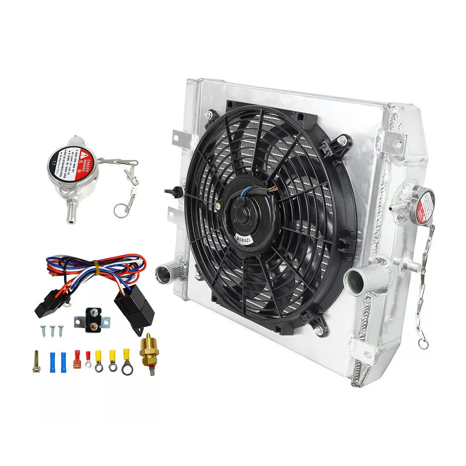 Aluminum Radiator Shroud+Fan Relay Kit For 92-00 Honda Civic Del Sol Integtra MT - Parts Agent