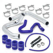 Audi A4 B5 1996-2001 / Volkswagen Passat B5 1998-2001 1.8T Bolt-On Aluminum Polished Piping Kit + Blue Couplers - Parts Agent