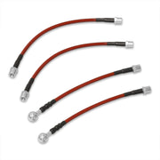 Audi A4 Quattro 2002-2009 / S4 2004-2009 Stainless Steel Braided Oil Brake Lines Red - Parts Agent