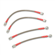 Audi A4 Quattro 2002-2009 / S4 2004-2009 Stainless Steel Braided Oil Brake Lines Silver - Parts Agent