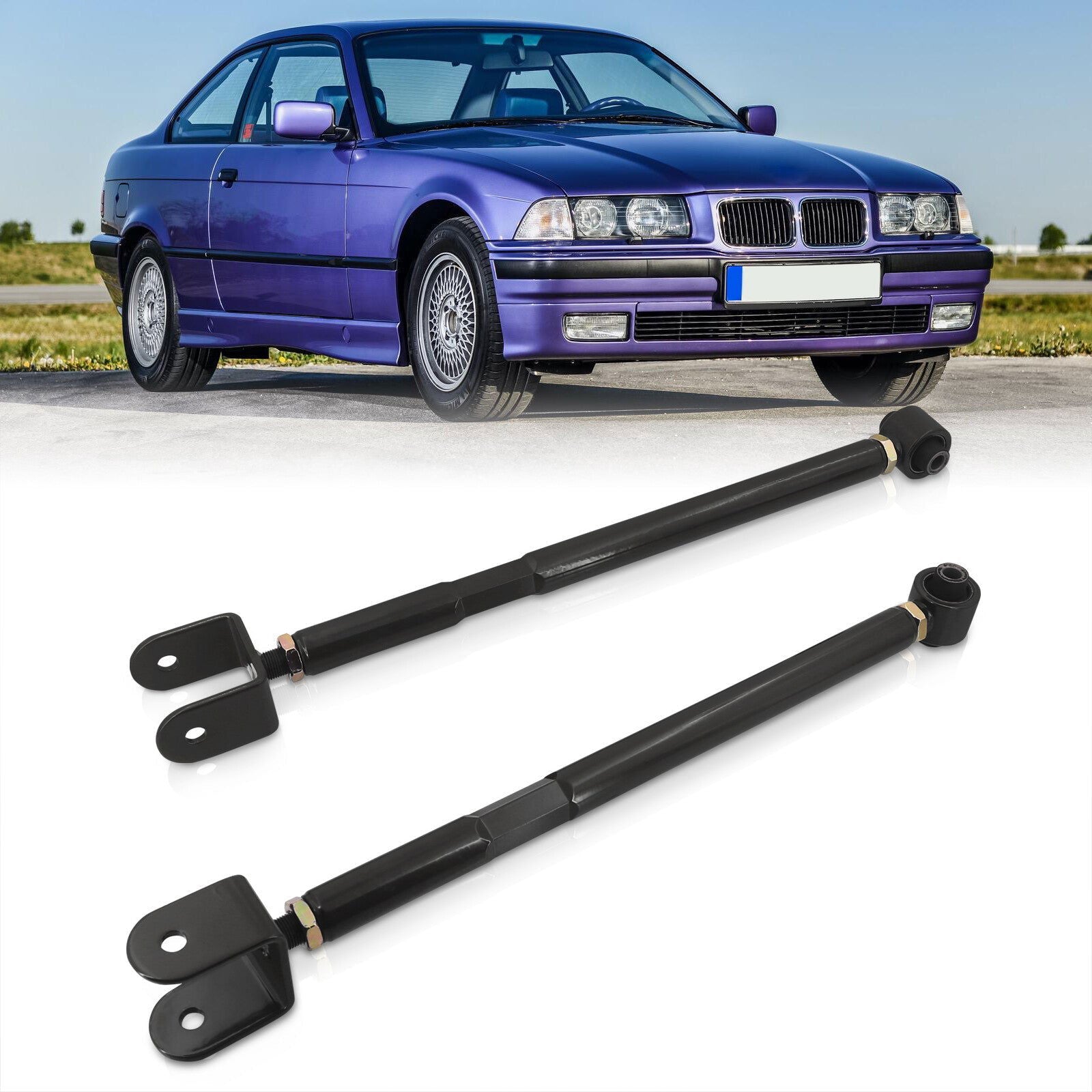 BMW 3 Series E36 E46 1992-2004 / Z4 E85 2003-2008 Rear Control Arms Camber Kit Black - Parts Agent