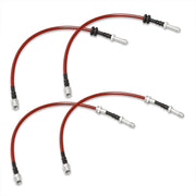 BMW 3 Series E46 1999-2005 Stainless Steel Braided Oil Brake Lines Red - Parts Agent