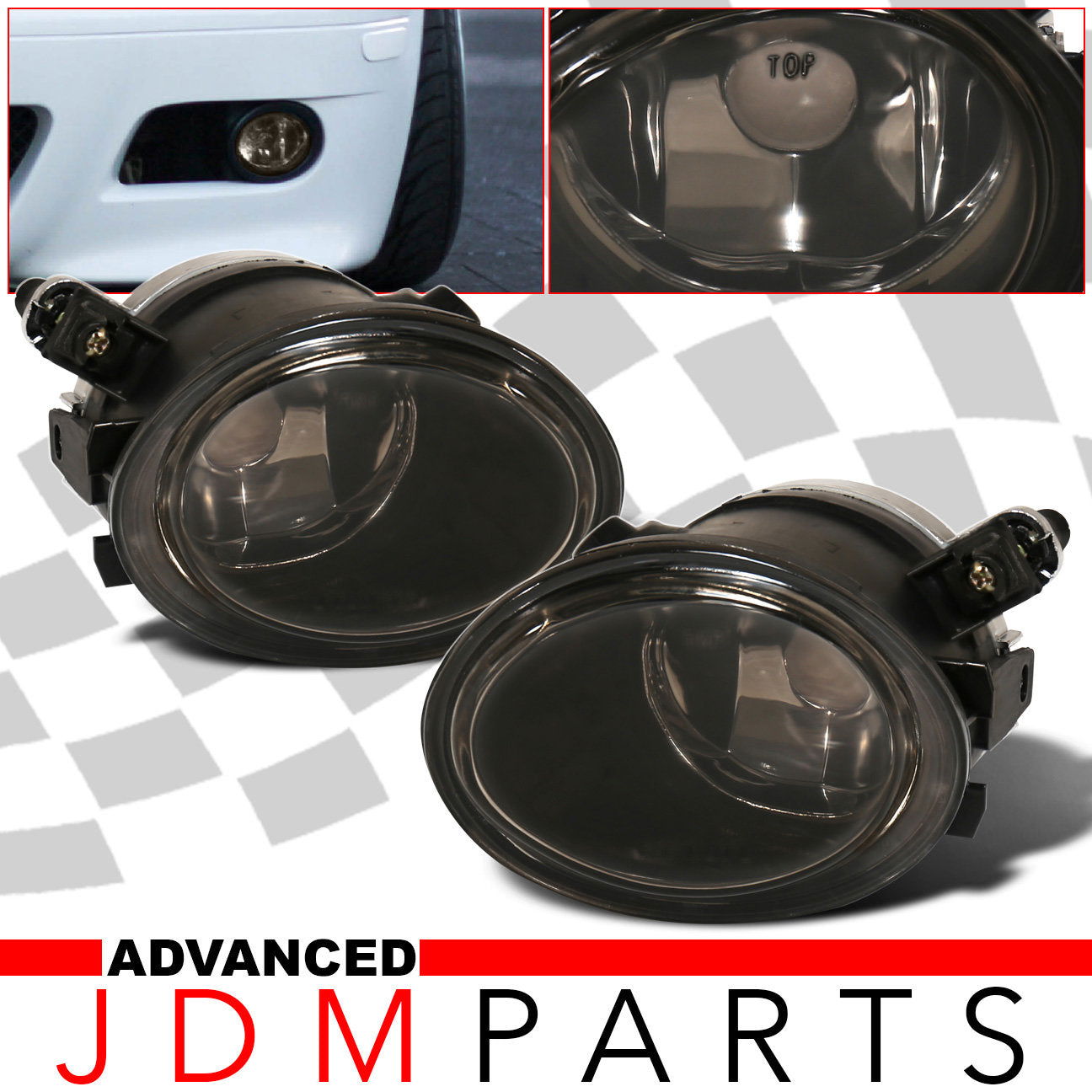 BMW 3 Series E46 M3 2001-2006 Front Fog Lights Smoked Len (No Switch & Wiring Harness) - Parts Agent