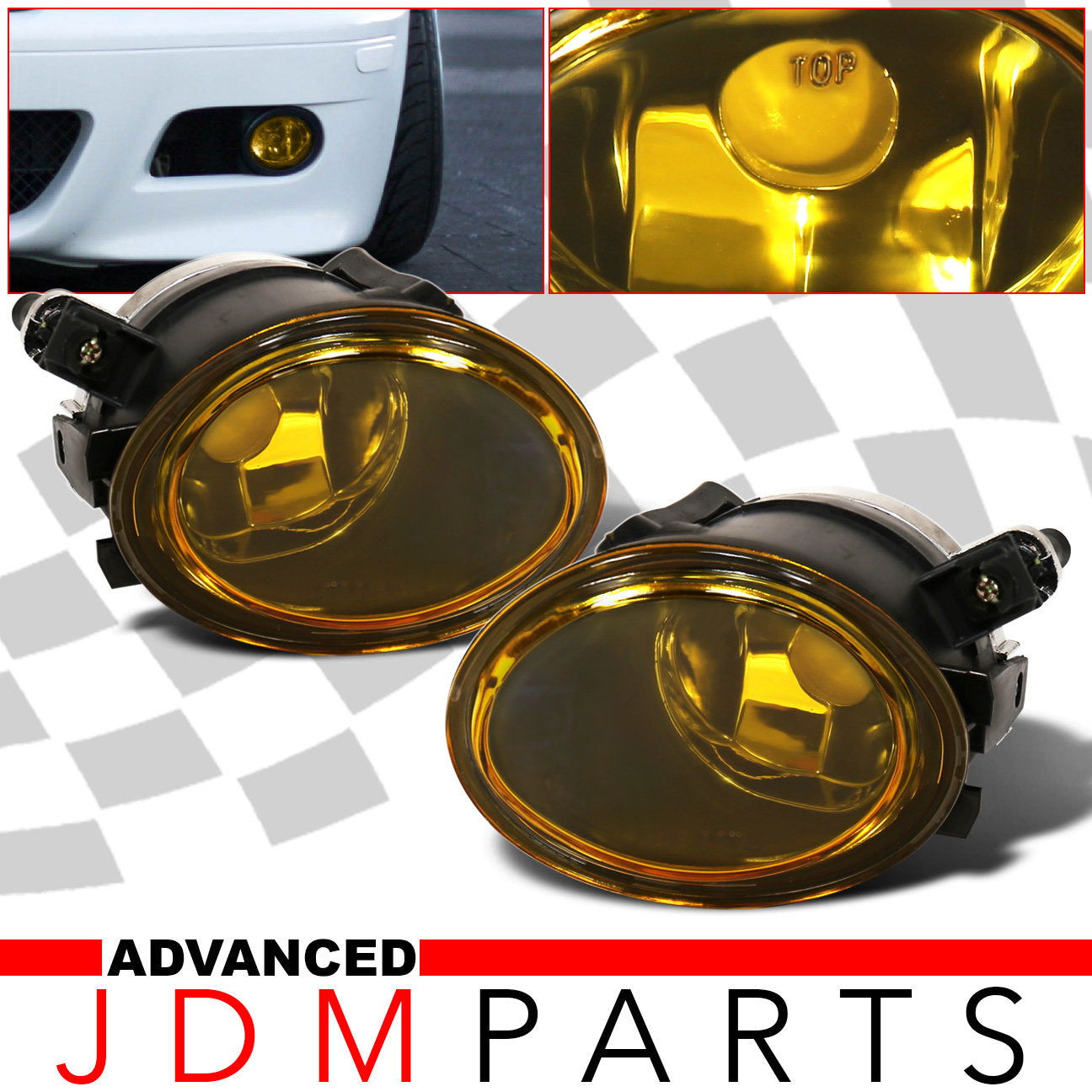 BMW 3 Series E46 M3 2001-2006 Front Fog Lights Yellow Len (No Switch & Wiring Harness) - Parts Agent