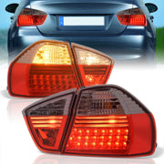 BMW 3 Series E90 4 Door 2005-2009 LED Tail Lights Chrome Housing Red Smoke Len - Parts Agent